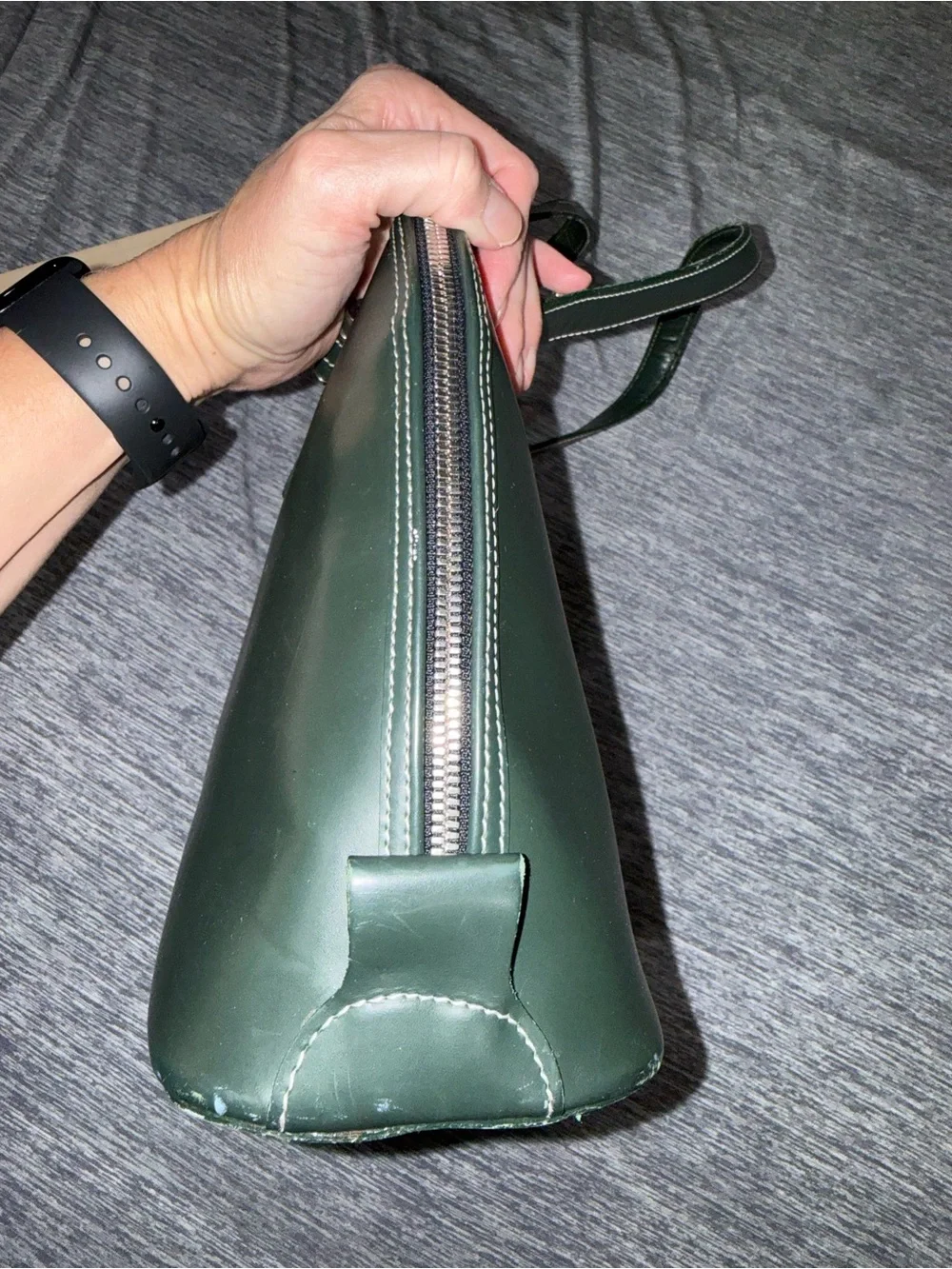 Dooney & Bourke Dark Green Leather Bintage Dome Satchel EUC - Picture 7 of 16
